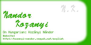 nandor kozanyi business card